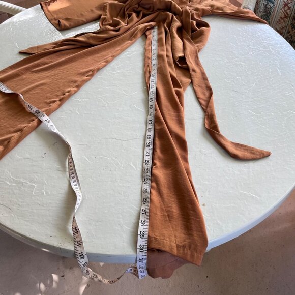 Baltic Born Santana Wide Leg Kimono Sleeves Belted Jumpsuit in Dark Camel Size S - Picture 9 of 9